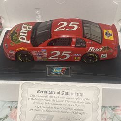 Collectible racing car for adults, not for children, with Chevrolet Monte Carlo 1997 certificate, asking for $45, cash only.