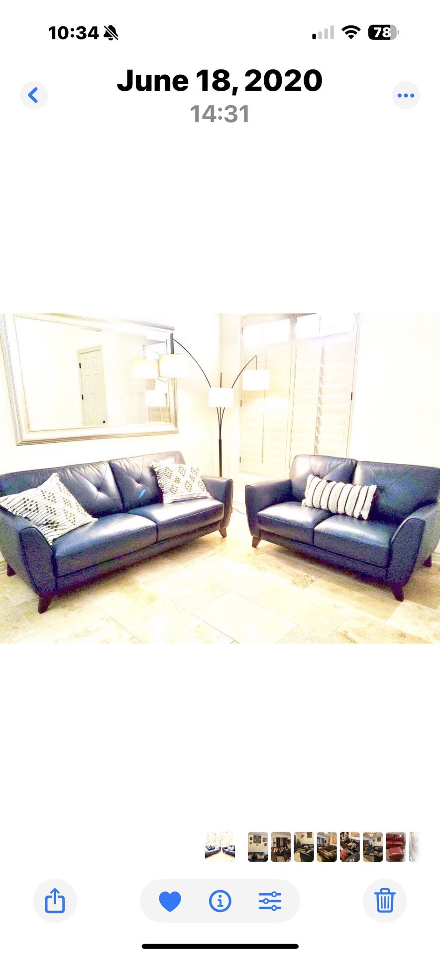 Blue Leather Couches