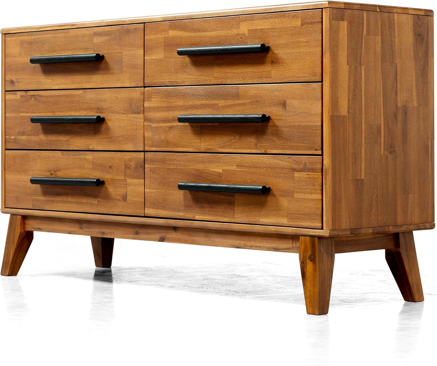 Acacia Legacy Dresser for Bedroom with 6 Drawers, Solid Wood Double Dresser