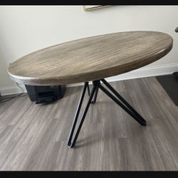 Round Dining Table - Wood And Metal