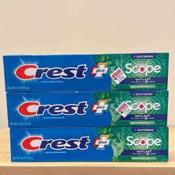 Crest toothpaste 5.4 oz: $2 each