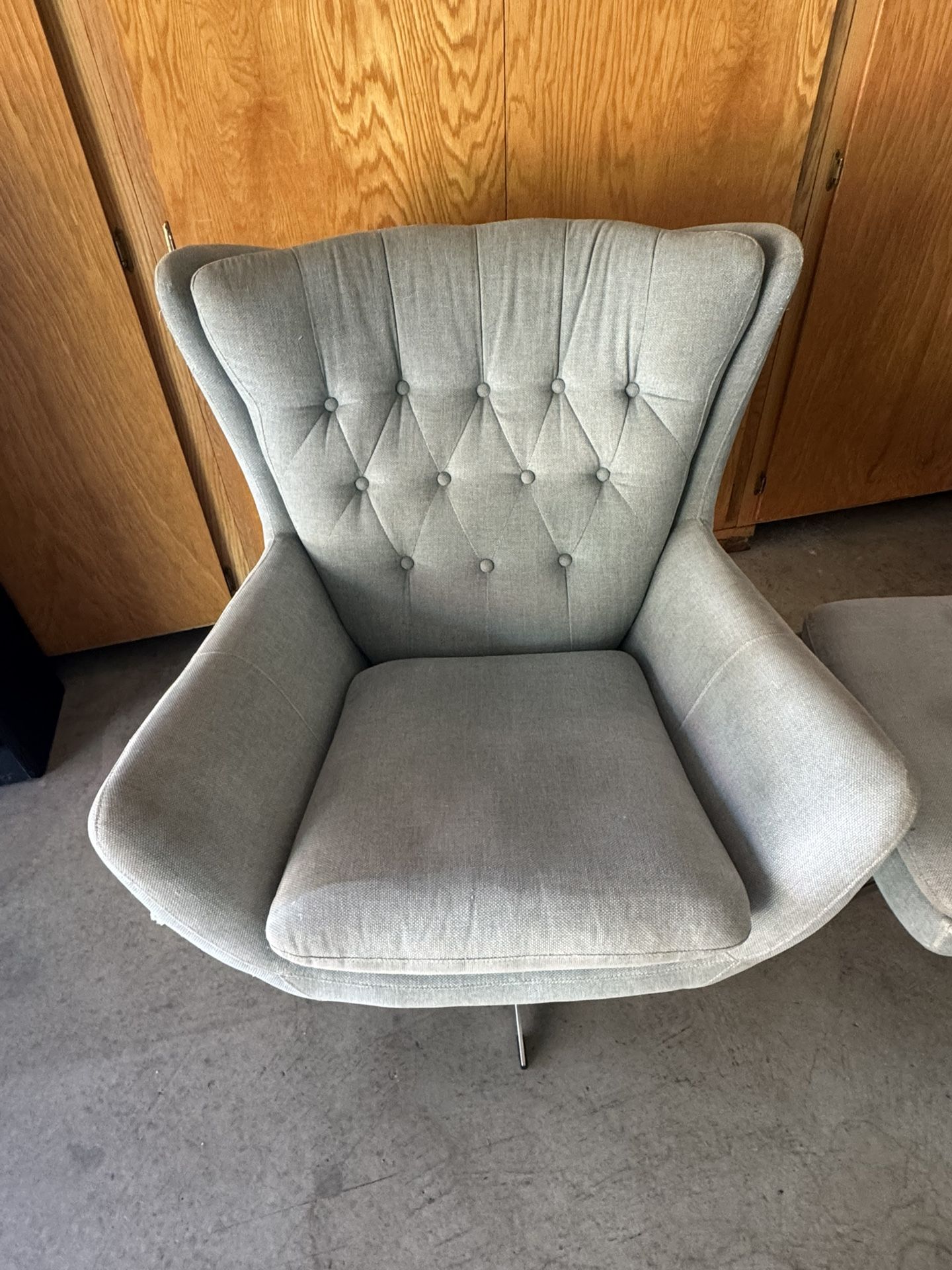 Pottery Barn Swivel Chair With Foot Stool