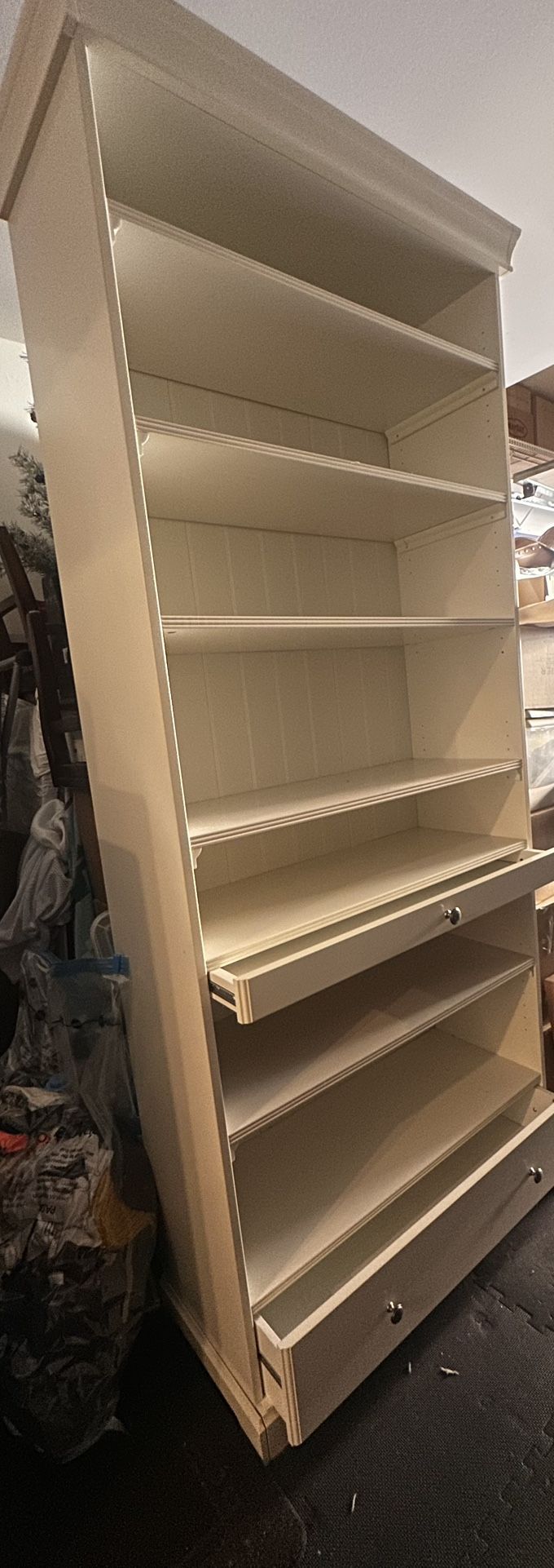 IKEA Bookcase/ Shelf with Two Drawers 84" White **Great Condition