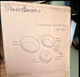 Vivicreate Beige Pan Set VP-502, Frypans, Saucepan, Removable Handle