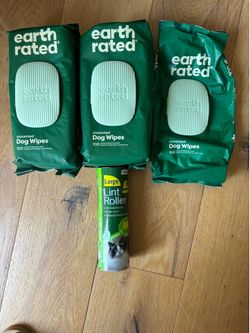 “EARTH RATED” DOG WIPES ~~~100 COUNT PER PACKAGE