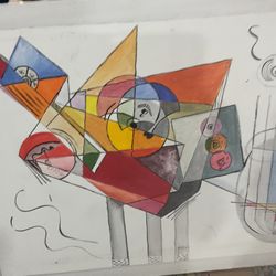 A Beautiful Piece Of Art, Almost New, Beautiful Colors (36” X 24”)  (NO SHIPPING)