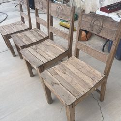 Vintage Real Wood Western Ranchero Chairs