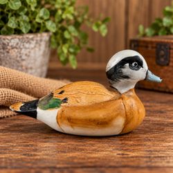 Vintage 1980s Royal Crown Japan Hand Painted Porcelain Duck Bird Figurine 4.75”