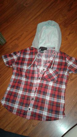 juniors medium plaid shirt