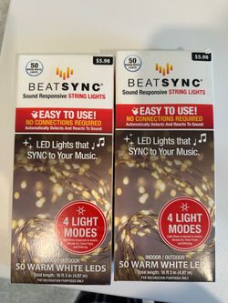 2x new beat sync song responsive string lights