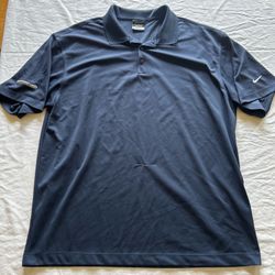 Nike Golf Dri-Fit Polo Shirt Mens XL Navy Blue Business Casual Prep Rugby Y2K