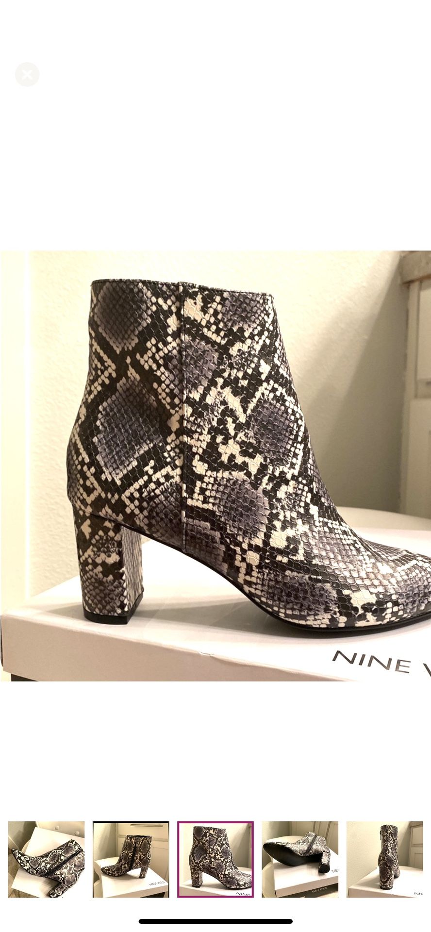 Nine West Womens Snakeprint Ankle Boots Size 6
