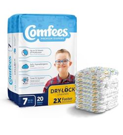 Comfees Baby Baby Diaper Size 7, 12 hour protection, over 41 lbs., 20 Count, 1 Pack
