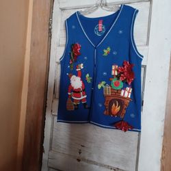 $25 Christmas Sweater Vest With Added Flowers 💐 