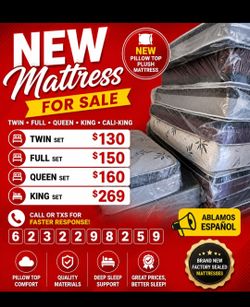 New Mattress for sale twin , full , queen , king , cali-king