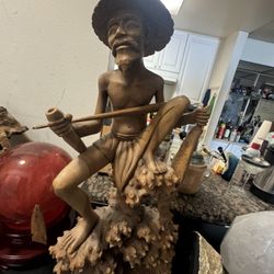 vintage wood statue