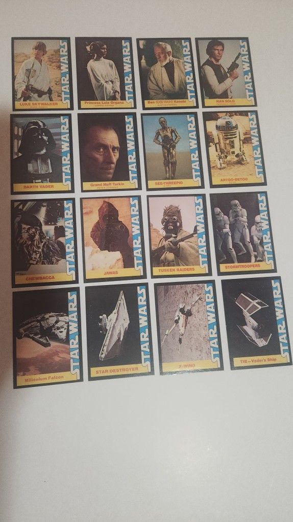 Star Wars 1977 Wonder Bread 16 Card Set. Crispy Mint. 1st Set Complete.