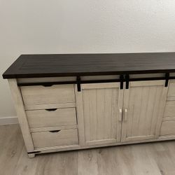 Real Wood Storage Cabinet Entertainment Center Server Metal Hardware 