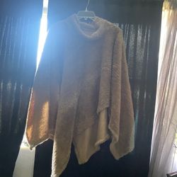 Fluffy Sherpa Poncho Wrap