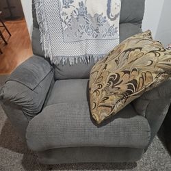Slate Blue Recliner,  And Table And Sofa Sleeper