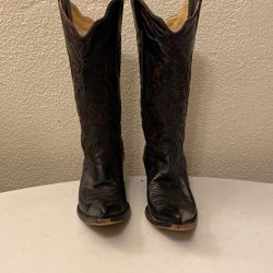 Rare Corral Black Cherry Leather Boots Ladies Size 7 
