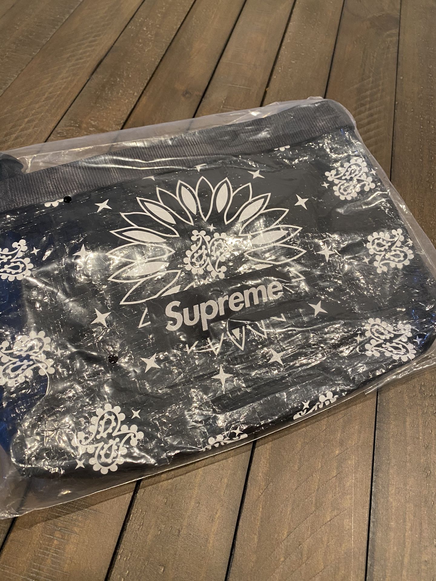 Supreme Bandana Tarp Side Bag SS21 $55