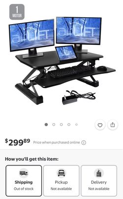 AirLift 1-Motor Electric Standing Desk Converter