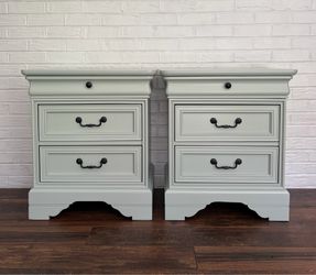 Sage Green Drexel Nightstands