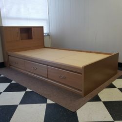 Twin captain's bed frame - can DELIVER almost anywhere for $20 extra - gently used and in very good condition 😍
