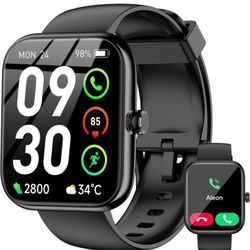 Smart Watch with Alexa Built-in‌, 1.83" HD Fitness Tracker, IP68 Waterproof, 130+ Sports Modes, 24/7 Heart Rate/Sleep Compatible with iOS/Android