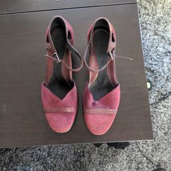 Dansko Roxy Burgundy Suede High Heel Shoes - Size 40