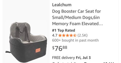 Lealchum Dog Booster Car Seat
