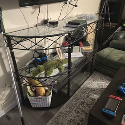 Custom Steel Frame And Glass Top Piece