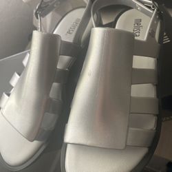 Melissa Sandals Silver Size 7 New 