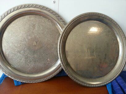 Silver serving tray