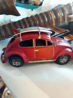 Cool tabletop VW bug with surfboards