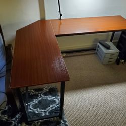 Tribesigns Modern L-Shaped Desk Coner Computer Desk Wood &Metal