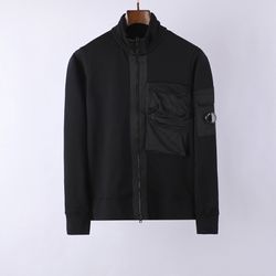 Cp Company Black Stand Collar Zip Up Jacket
