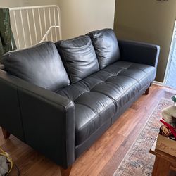 Arizona Leather Black Couch New 