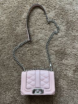 Rebecca Minkoff Quilted Mini Love' Bag Pink Crossbody Clutch ( Leather)