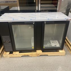 Refrigerated Bar Cabinet 2 Glass Door 60”
