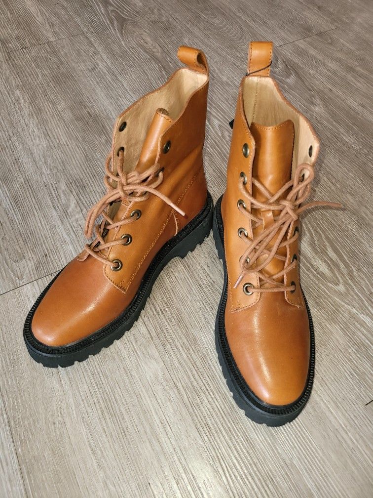 Madewell Brown Leather Boots, Size 7