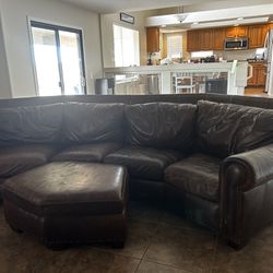 Leather Couch Sectional With Ottoman