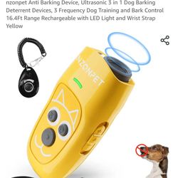 Brand New. nzonpet Anti Barking Device, Ultrasonic 3 in 1 Dog Barking Dog Training and Bark Control
16.4Ft Range Rechargeable with LED Light. 