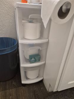 White Plastic 3-Drawer Rolling Storage Cart