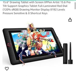 Professional Grade Artist Drawing Tablet XP-Pen with Large 15.6” Screen, 8192 Levels Pressure Sensitivity, 8 Shortcut Keys, And Dial