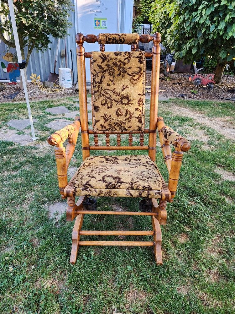 Antique 1800's Spool Rocking Chair