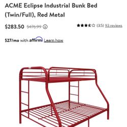 Metal Bunk bed Twin And Full/Queen 