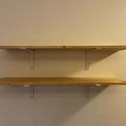 Wood Shelves With Metal Brackets 