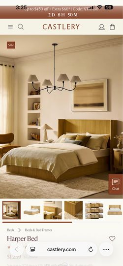 BRAND NEW! Castlery Harper King Bed Frame - Natural